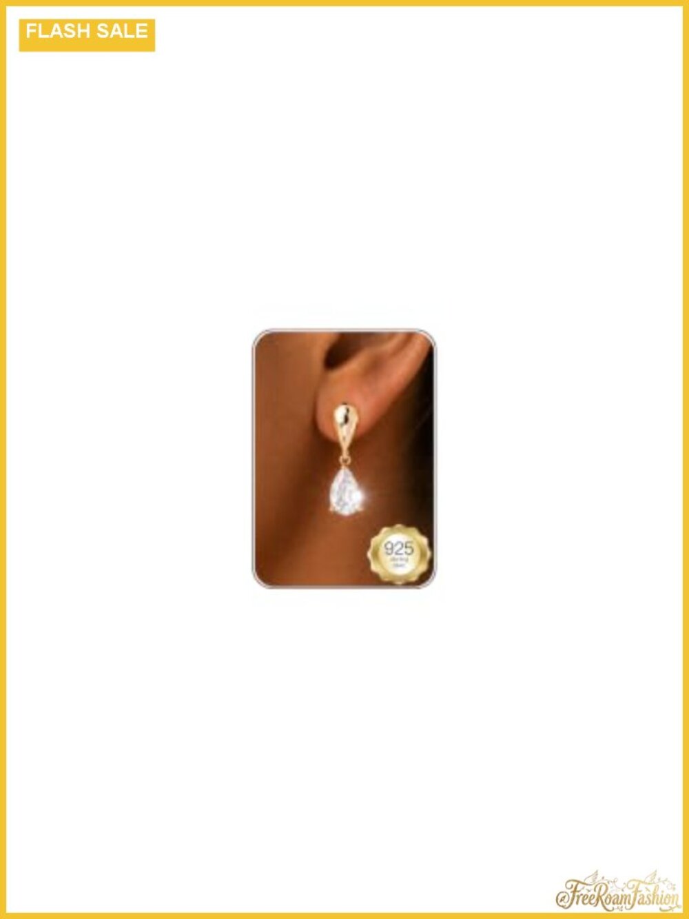 14K Gold Plated Teardrop CZ Dangle Drop Earrings Wedding Bridal